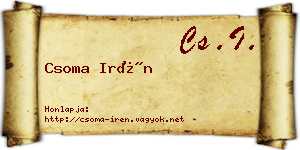 Csoma Irén névjegykártya